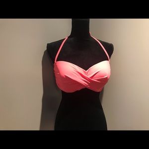 Coral pink bikini top